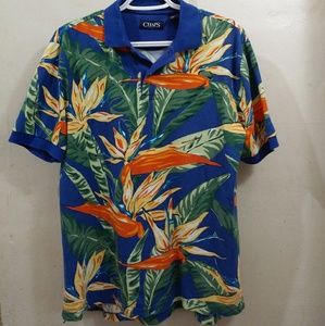 Chaps Hawaiian Flowers Polo